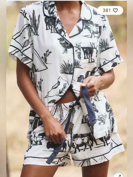 Katie Kime Other - Katie Kime Women’s Marfa Toile Cotton Shorty Pajama Set Size Large